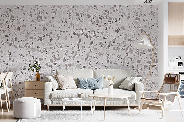 White and gray speckled surface Wall murals White and gray speckled surface