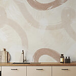 Wall mural Brown brush stroke on a white surface