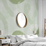 Wall mural Green brush stroke on a white surface