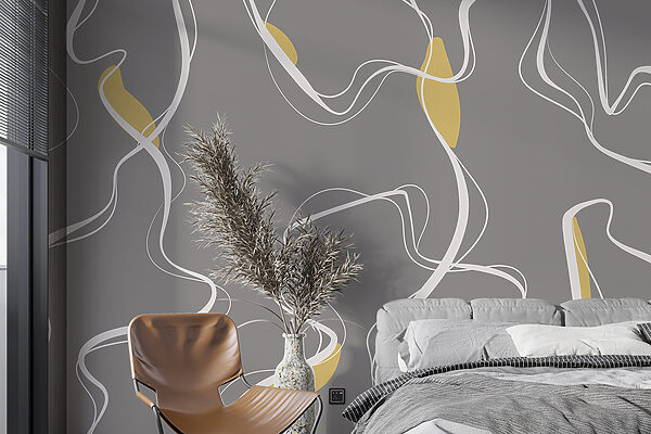 White lines on a gray background Wall murals White lines on a gray background