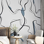 Wall mural Abstract lines with blue accents