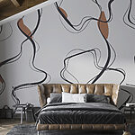 Wall mural Abstract lines and shapes pattern