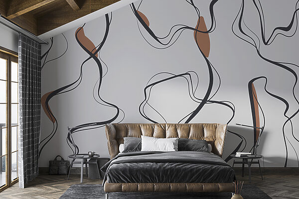 Wall mural Wall mural Abstract lines and shapes pattern (SKU: u99659v3)