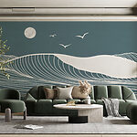Wall mural White lines on a gray background