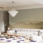 Wall mural Blurry image of a mountain range