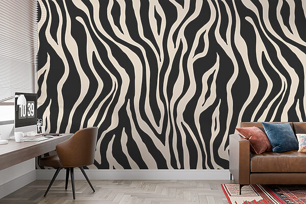 Zebra stripes pattern on display Wall murals Zebra stripes pattern on display