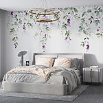 Wall murals Purple flowers on a white background
