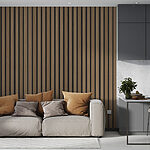 Wall murals Wooden slats pattern with shadows