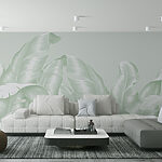 Wall mural Elegant green leaves pattern design