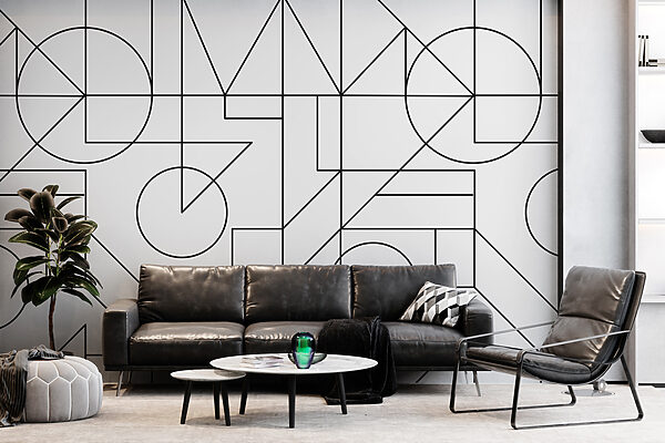 Black and white pattern Wall murals Black and white pattern