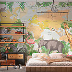 Wall murals An elephant with tusks and plants
