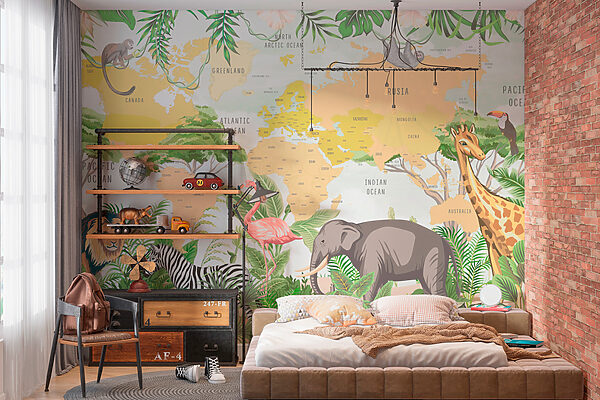 An elephant with tusks and plants Wall murals An elephant with tusks and plants