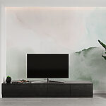 Wall murals Abstract green and white watercolor painting.