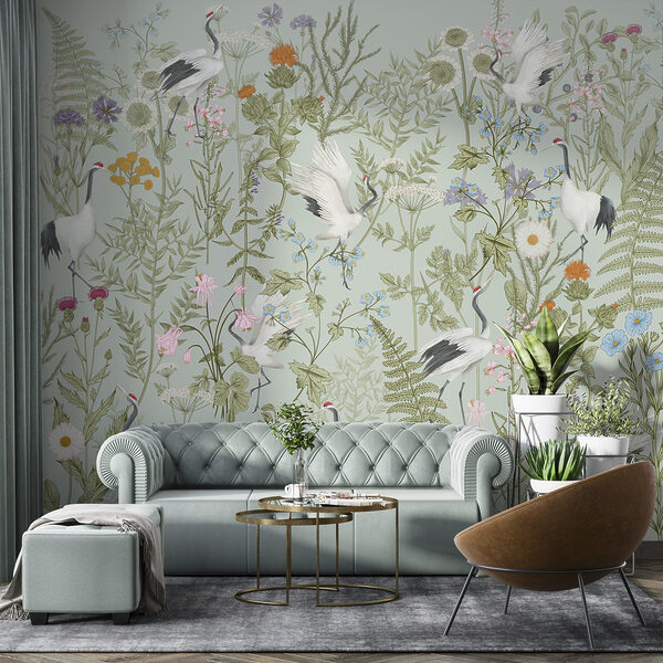 White bird with a black tail Wall murals White bird with a black tail