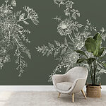 Wall murals Elegant floral sketch on a dark background