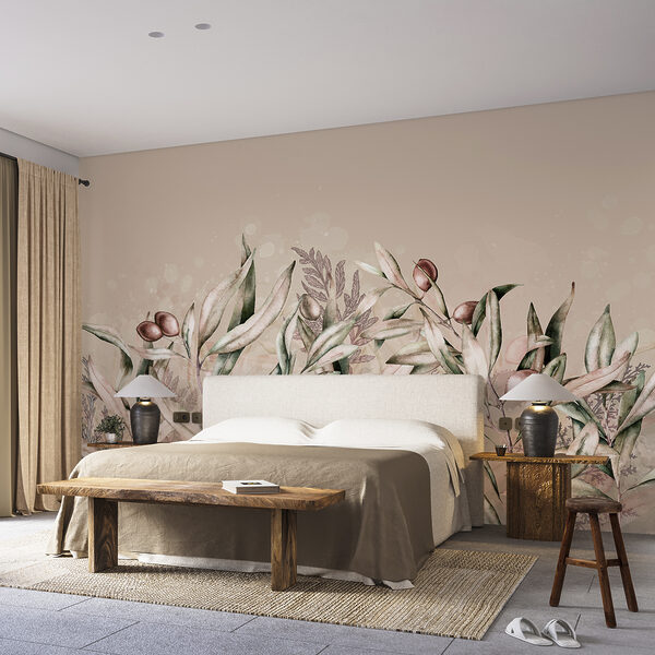 Olive branches with muted colors Wall murals Olive branches with muted colors