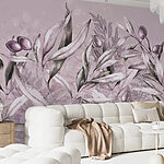 Wall mural Soft botanical illustration with leaves