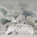 Wall murals Soft pastels create serene floral art.