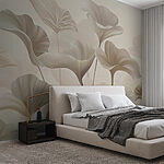 Wall murals Soft-hued abstract floral illustration