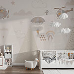 Wall murals Cartoon mouse in a plane