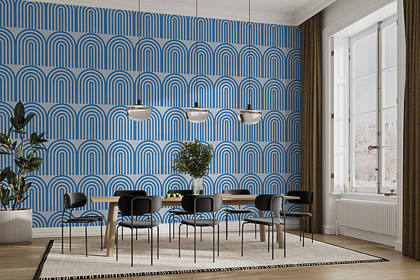 Wall mural Wall mural Blue and white pattern (SKU: w00484)