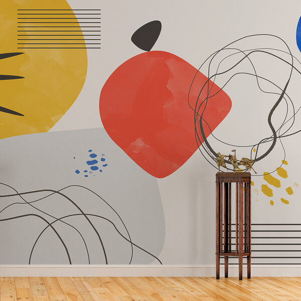 Blue circle with a white circle Wall murals Blue circle with a white circle