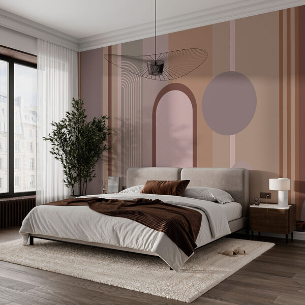 Abstract geometric design in earthy tones Wall murals Abstract geometric design in earthy tones