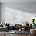 Wall murals Group of birds flying in the sky