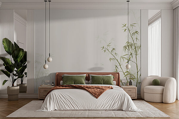 Bamboo design on a light background. Wall murals Bamboo design on a light background.