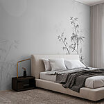 Wall mural White circle on a gray background