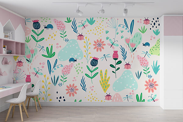 Wall murals Wall murals Cartoon of a ladybug (SKU: w00554)