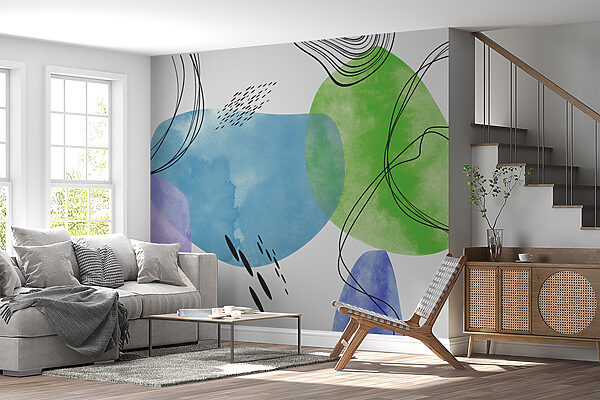 Green and blue art Wall murals Green and blue art