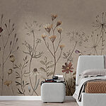 Wall murals Whimsical garden of delicate blooms.