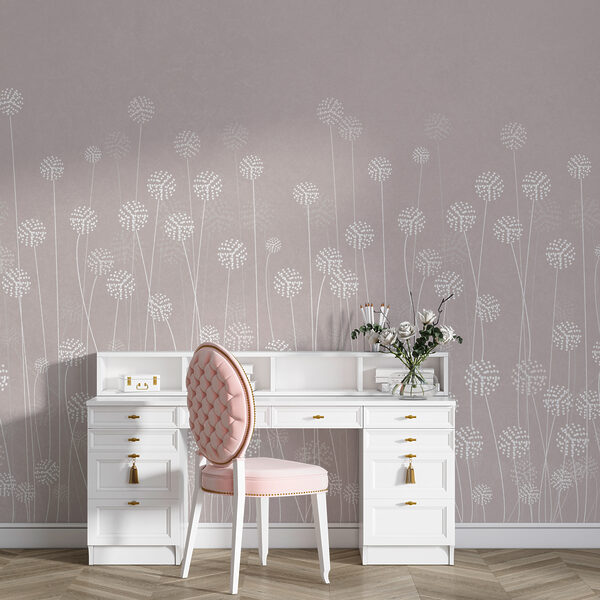 White flowers on a gray background Wall murals White flowers on a gray background