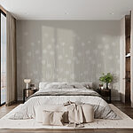 Wall mural White flowers on a gray background
