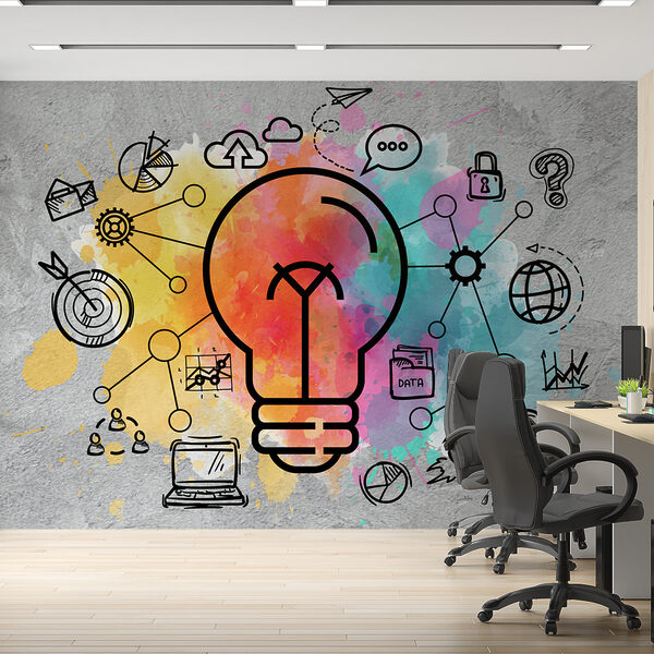 Drawing of a laptop Wall murals Drawing of a laptop