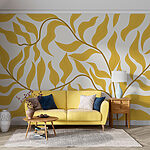 Wall murals Yellow leaves on a white background