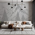 Wall murals Drawing of a mountain