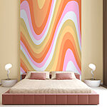 Wall murals Colorful wavy lines on a surface