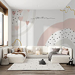 Wall mural Abstract pastel shapes and dots