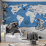 Wall mural Drawing of a person riding a bicycle