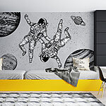 Wall mural Black and white image of a planet