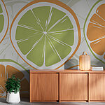 Wall mural Colorful citrus fruit pattern design