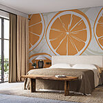 Wall mural Group of orange slices