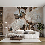 Wall murals Elegant blooms against soft background.