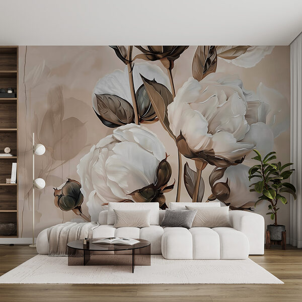 Elegant blooms against soft background Wall murals Elegant blooms against soft background