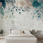 Wall murals Pastel floral pattern on textured background