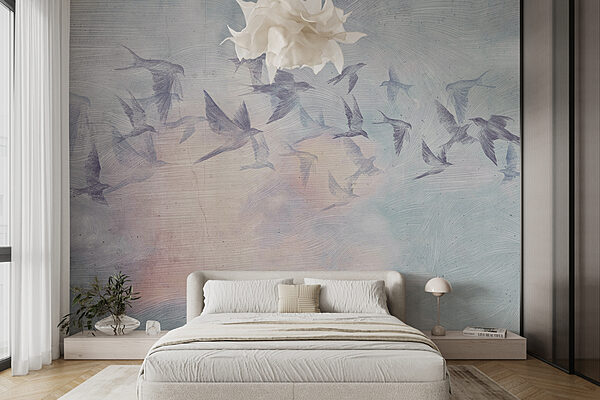 Flock of birds flying in the sky Wall murals Flock of birds flying in the sky