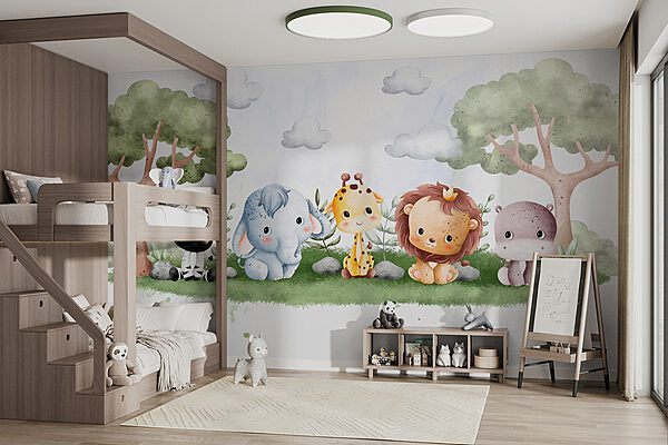 Cartoon of a lion Wall murals Cartoon of a lion