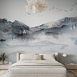 Wall murals Group of birds flying in the sky